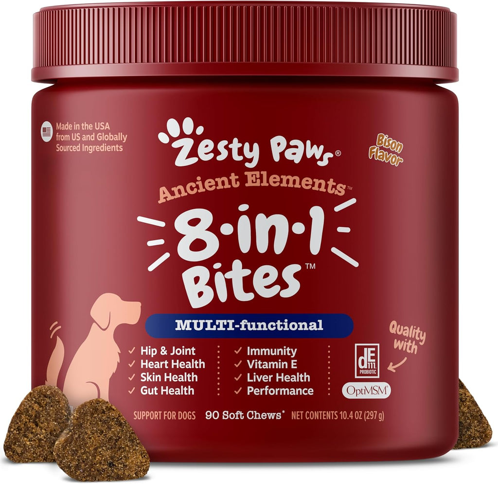 Zesty Paws Dog Vitamins - Dog Multivitamin Chews, Bison, 90 Ct