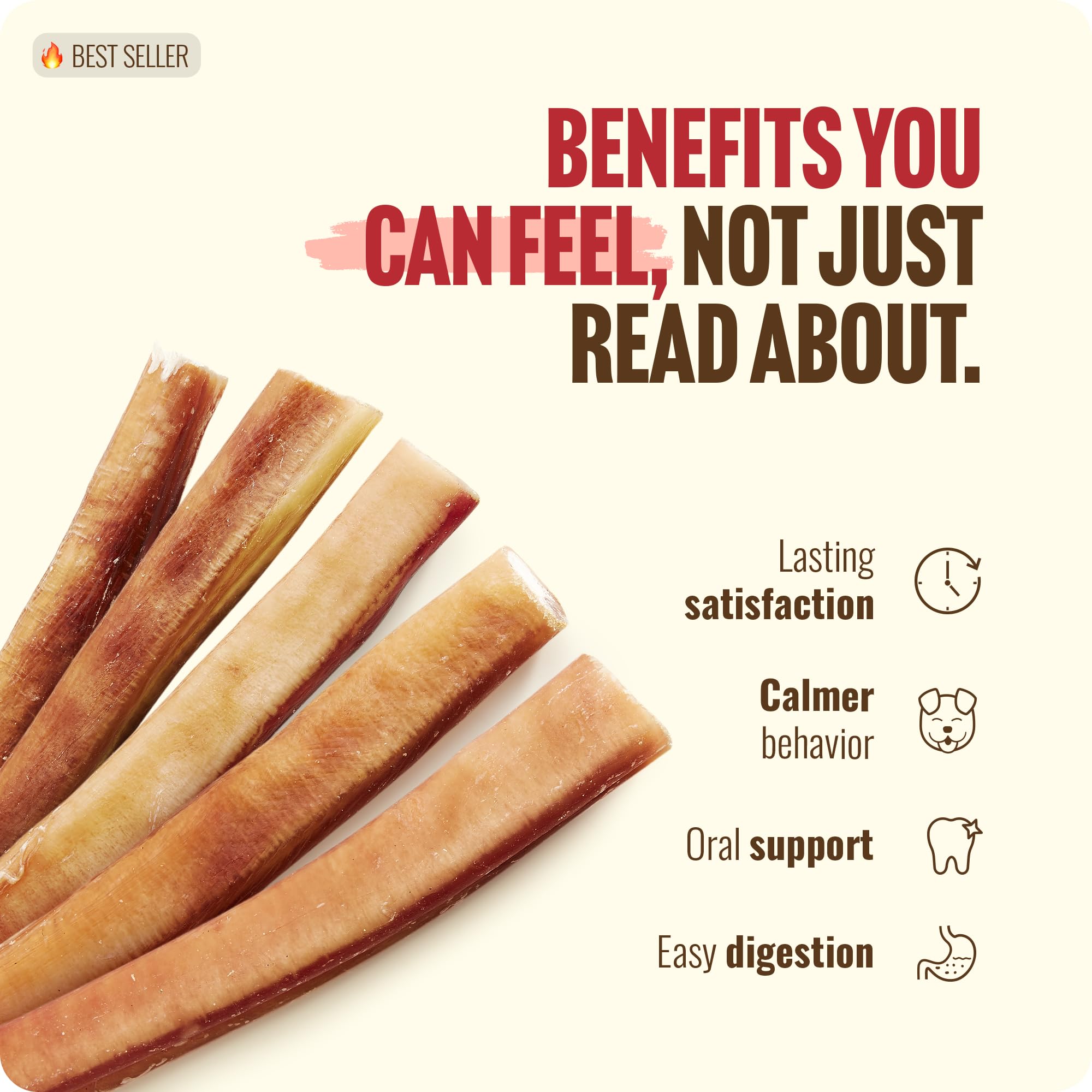 Natural Farm Odor-Free Bully Sticks (6 Inch, 25 count),1.3 lb. Bag, Fully Digestible 100% Beef Pizzle Chews,Grass-Fed, Non-GMO,Grain-Free, Natural Long-Lasting Chews for Small & Large Dogs. Pack of 25