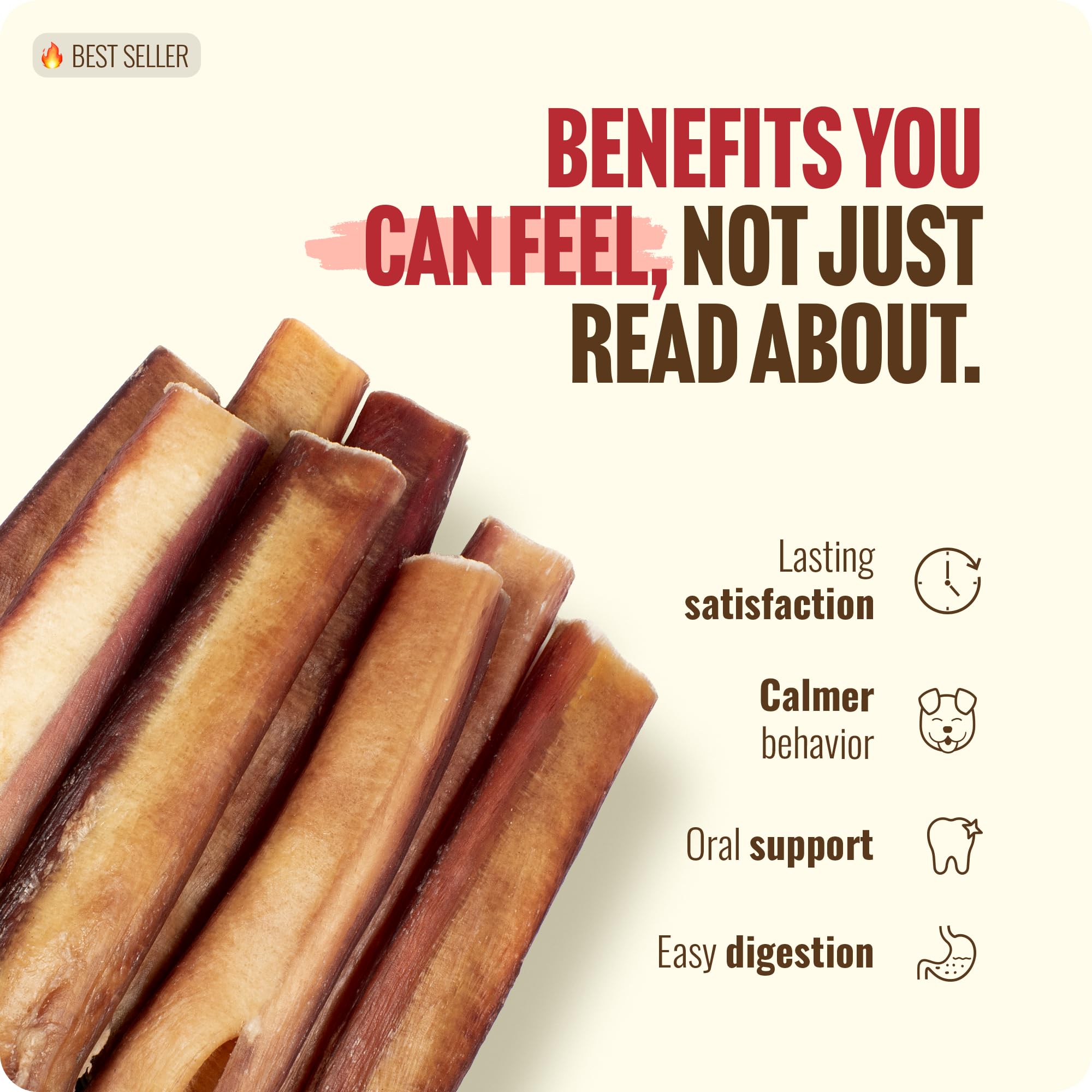Natural Farm Odor-Free Bully Sticks (6 Inch, 25 count),1.3 lb. Bag, Fully Digestible 100% Beef Pizzle Chews,Grass-Fed, Non-GMO,Grain-Free, Natural Long-Lasting Chews for Small & Large Dogs. Pack of 25