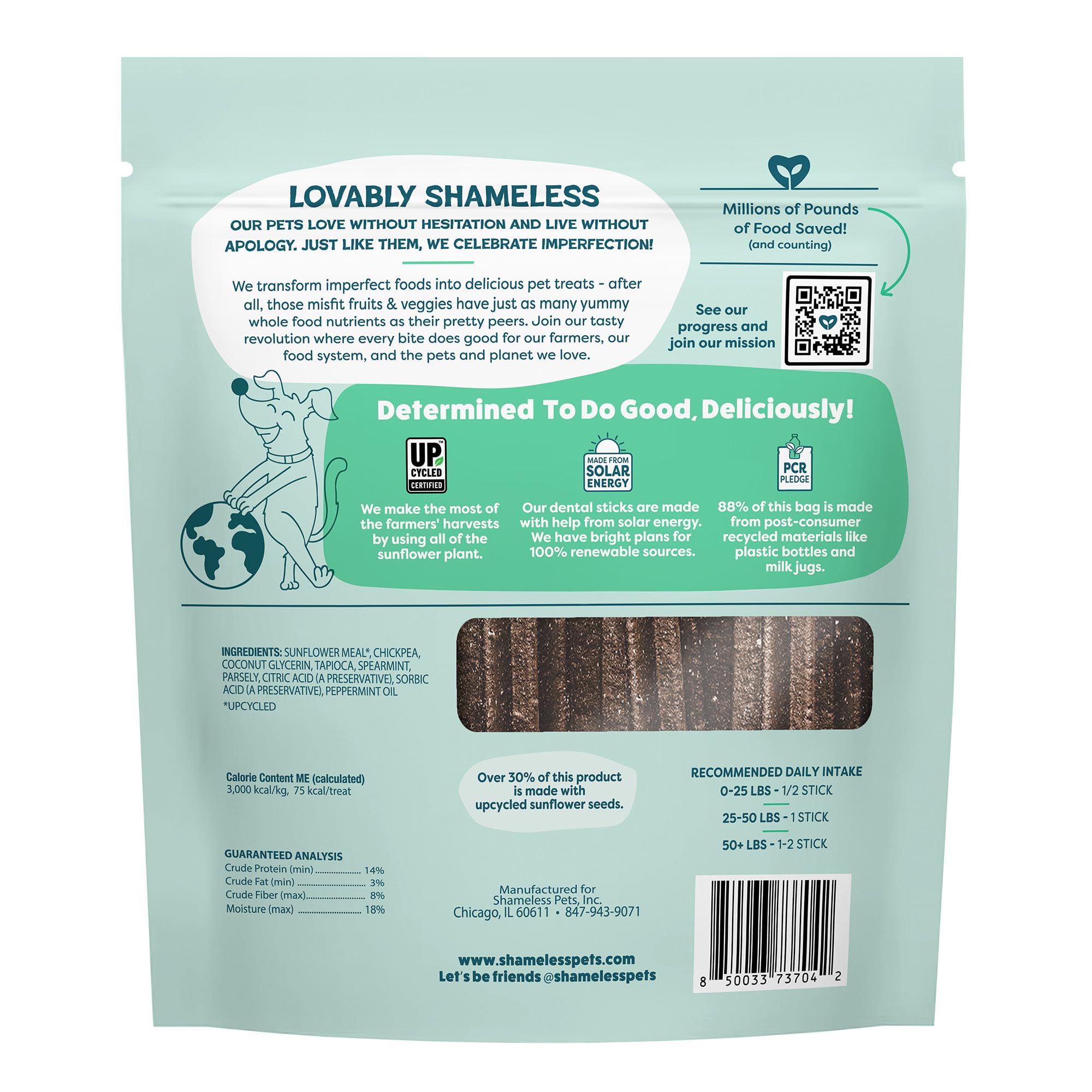 Shameless Pets Blueberry & Mint Dental Chews for Dogs, 8 Chews