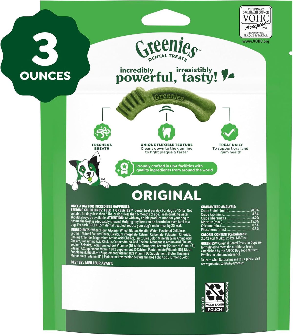 Greenies Teenie Original Natural Dental Dog Treats, Chicken, 130 Count