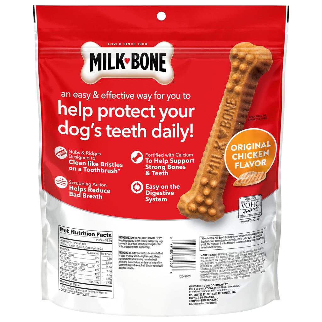 Milk-Bone Brushing Chews, Small/Medium, Original Flavor, 35 Dental Treats