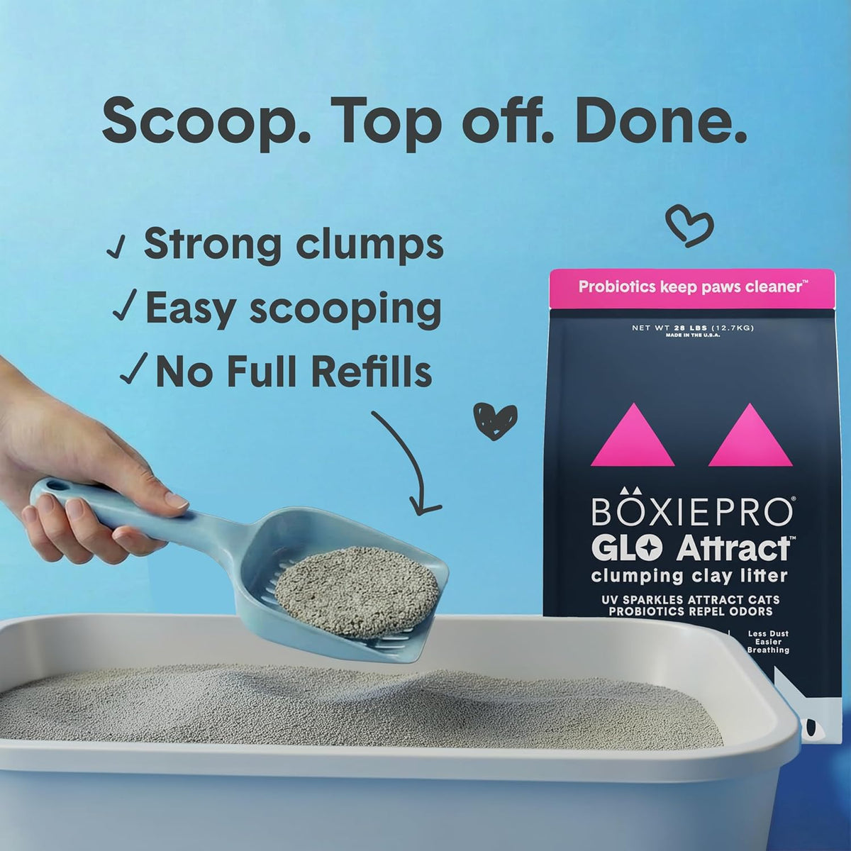 BoxiePro Bot Probiotic Cat Litter Automatic Box 40+ Day Odor Control 16 lb