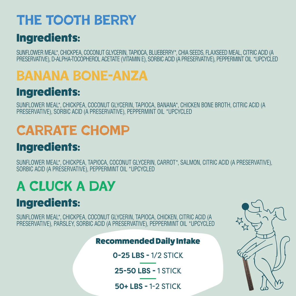 Shameless Pets Blueberry & Mint Dental Chews for Dogs, 8 Chews