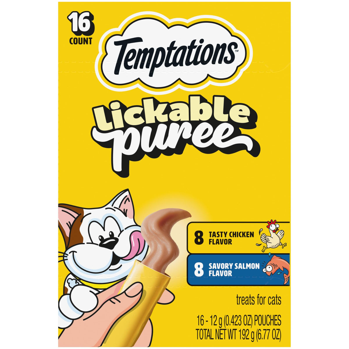 Temptations Creamy Puree Lickable Cat Treats, Beef Liver, 16 Count