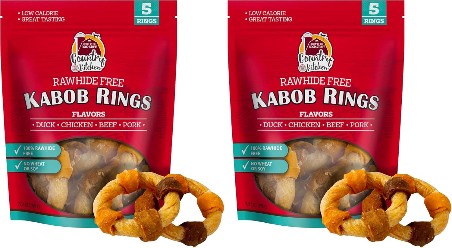 Country Kitchen Rawhide Free, Beef Twists Dog Chews, 9 Count (Pack of 12)