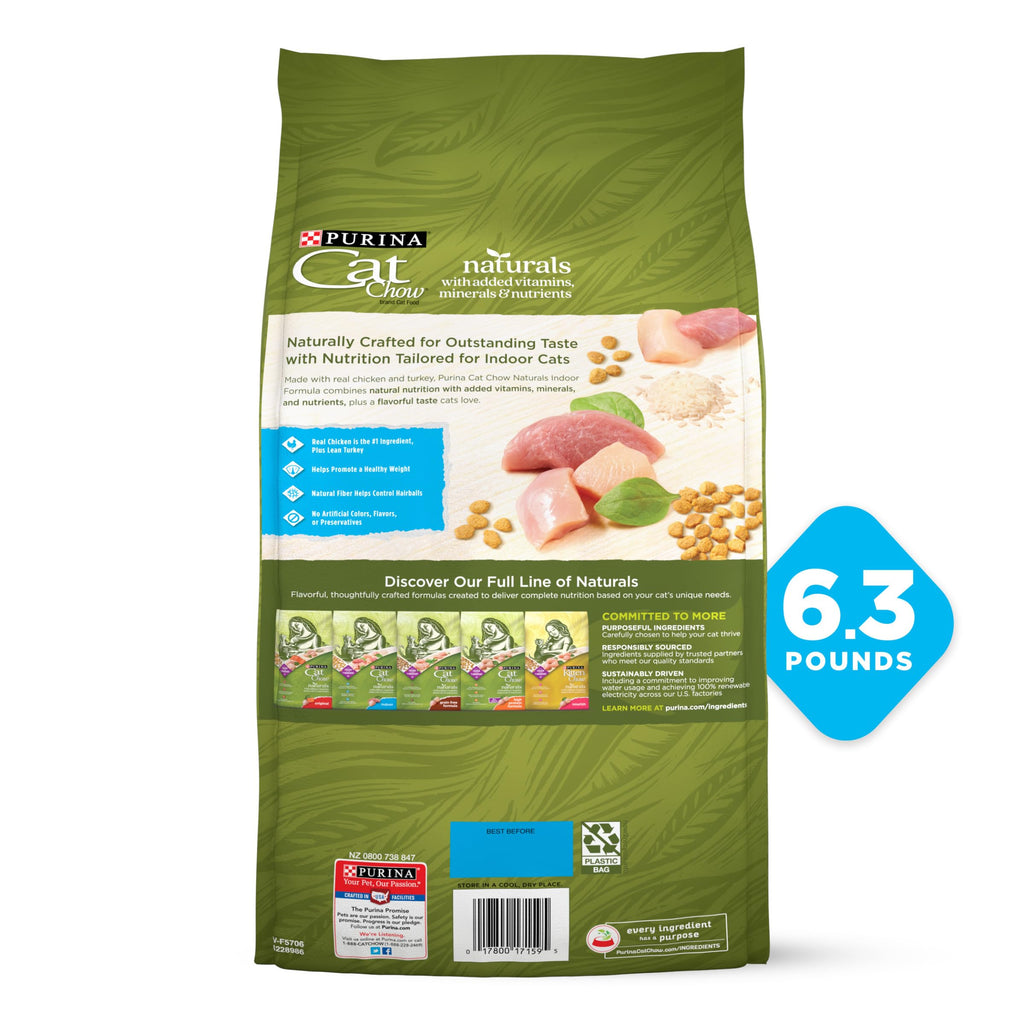 Purina Cat Chow Naturals Hairball, Indoor Dry Cat Food, 13 lb Bag