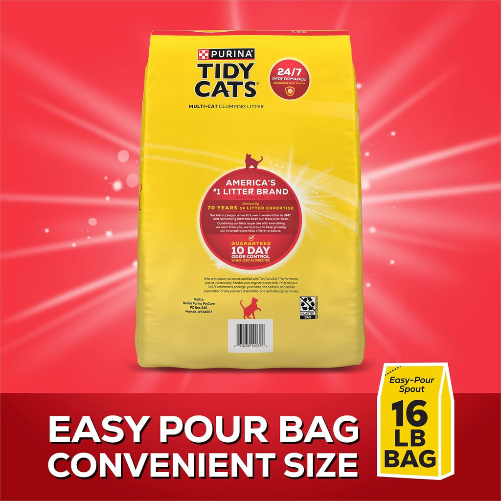 Purina Tidy Cats 24/7 Performance Clumping Cat Litter, 16 lb Bag