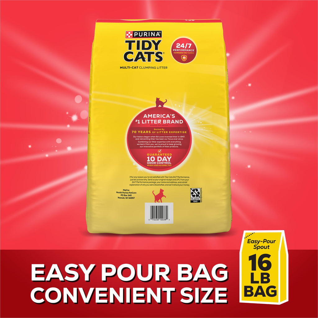Purina Tidy Cats 24/7 Performance Clumping Cat Litter, 16 lb Bag