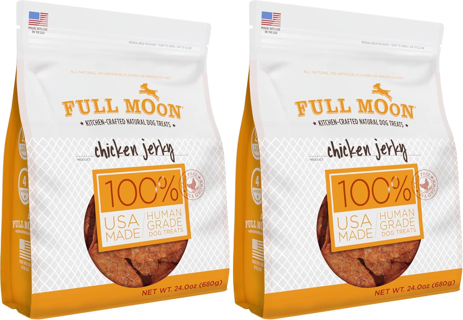 Full Moon Beef Jerky Healthy All Natural Dog Treats Human Grade Made in USA Grain Free 11 oz (Pack of 4)