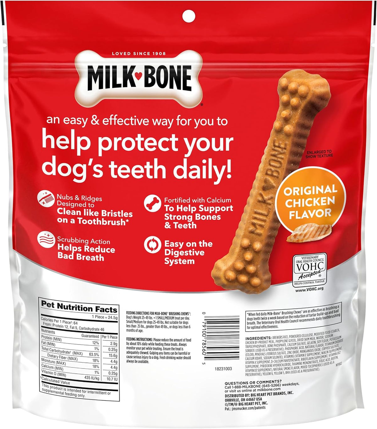 Milk-Bone Brushing Chews, Small/Medium, Original Flavor, 35 Dental Treats