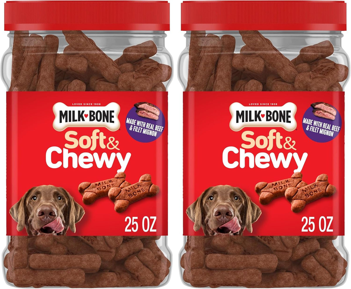 Milk-Bone Soft & Chewy Dog Treats, 25 Oz. Canister