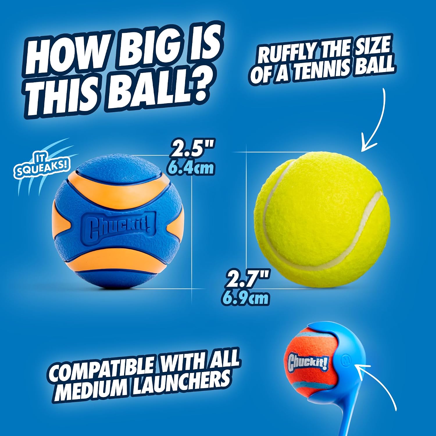 Chuckit! Ultra Ball Dog Toy, Durable Rubber, Medium 2.5-in, 2 Pack