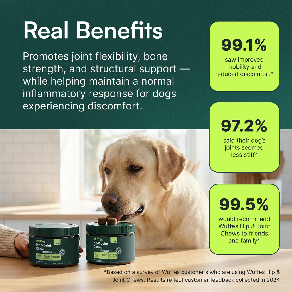 Wuffes Advanced Hip & Joint Chews for Small & Medium Dogs, Vet Recommended