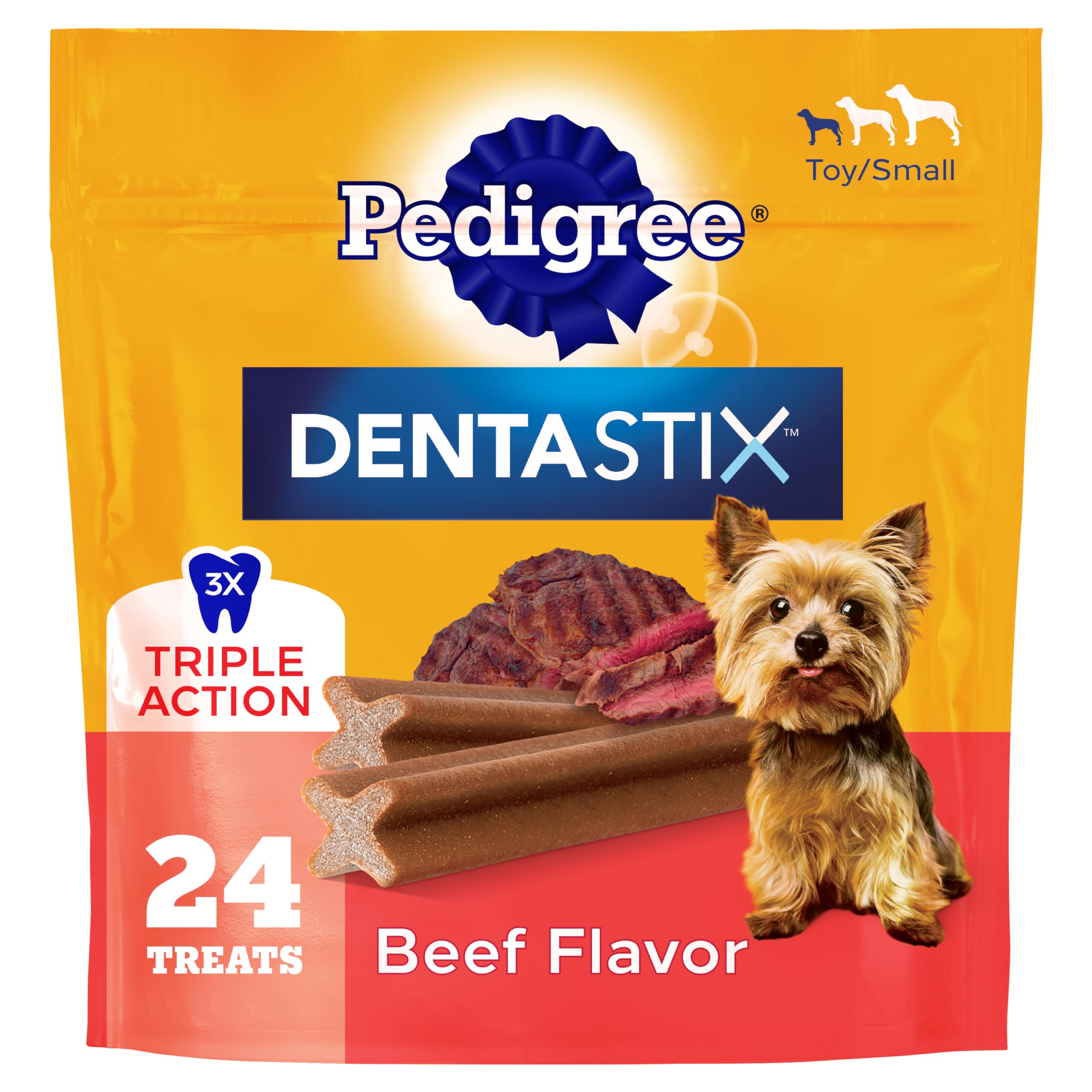 Pedigree Dentastix Small & Toy Breed Dental Dog Treats, Fresh, 102 Count