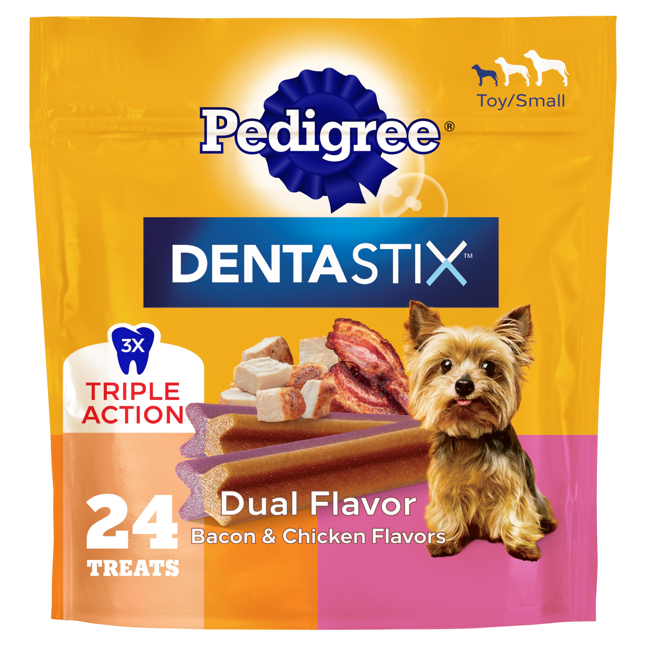 Pedigree Dentastix Small & Toy Breed Dental Dog Treats, Fresh, 102 Count