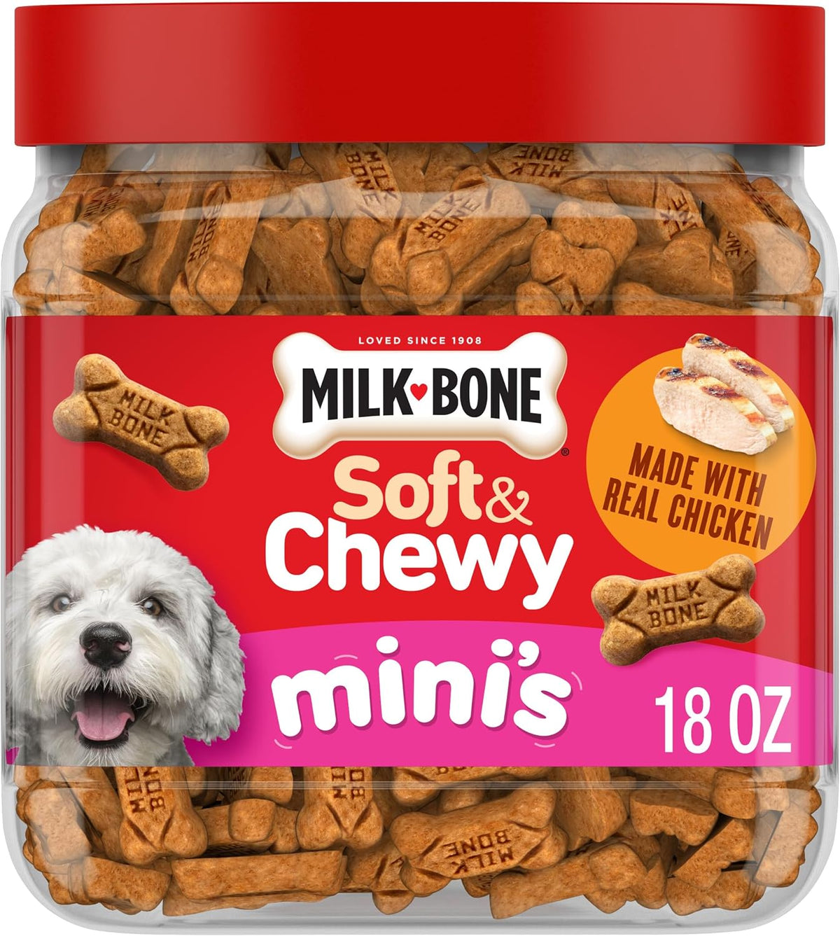 Milk-Bone Soft & Chewy Dog Treats, 25 Oz. Canister