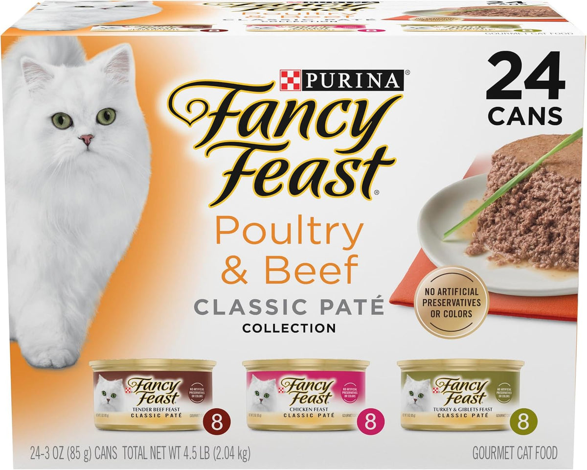 Purina Fancy Feast Gravy Lovers, Poultry & Beef Wet Cat Food, 3oz, 24-Pack