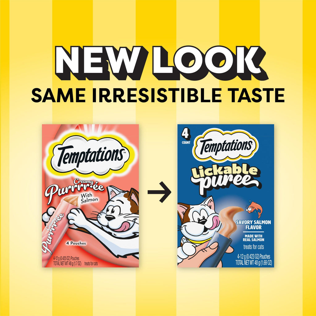 Temptations Creamy Puree Lickable Cat Treats, Beef Liver, 16 Count