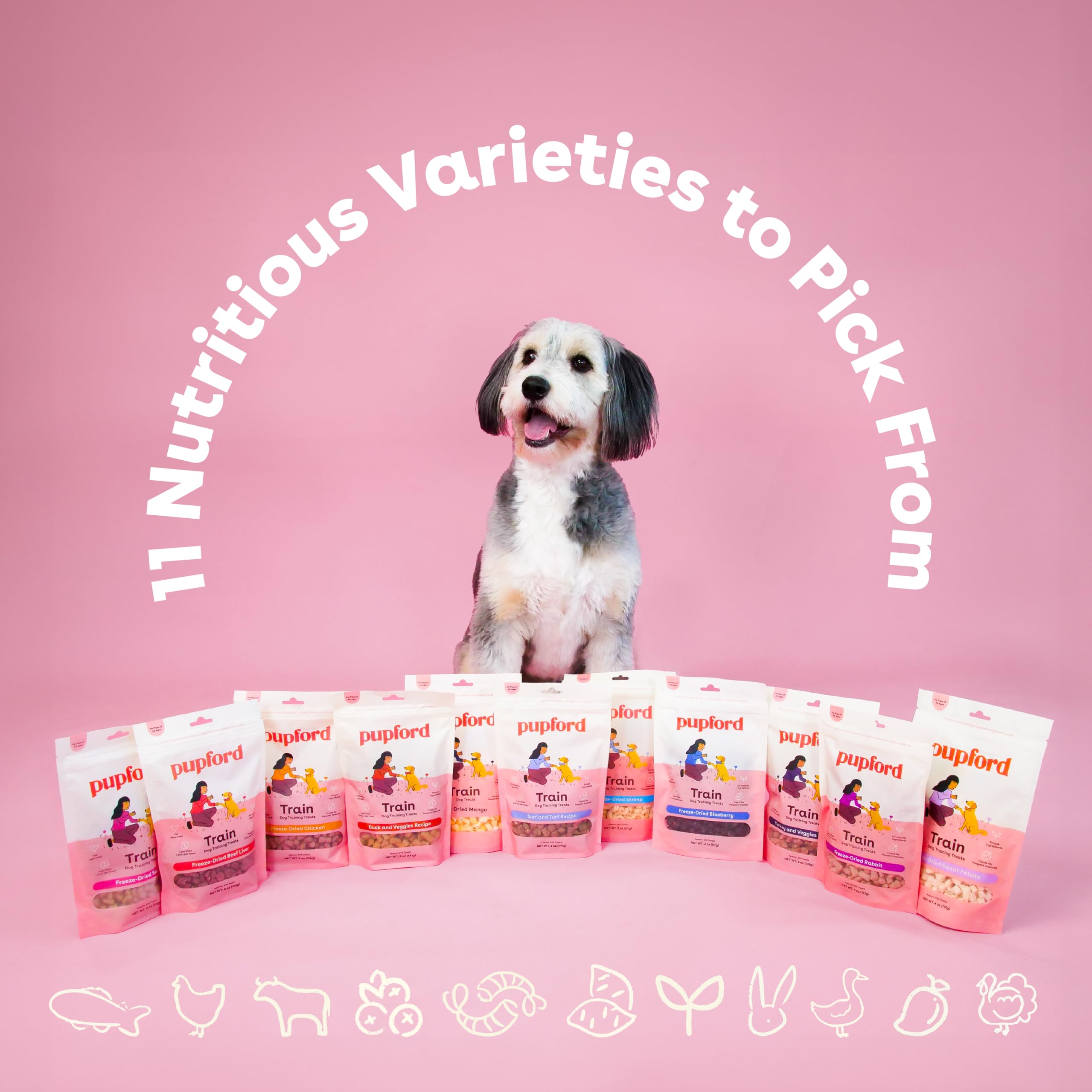 Pupford Freeze Dried Training Treats for Dogs & Puppies (Chicken, 4 oz)
