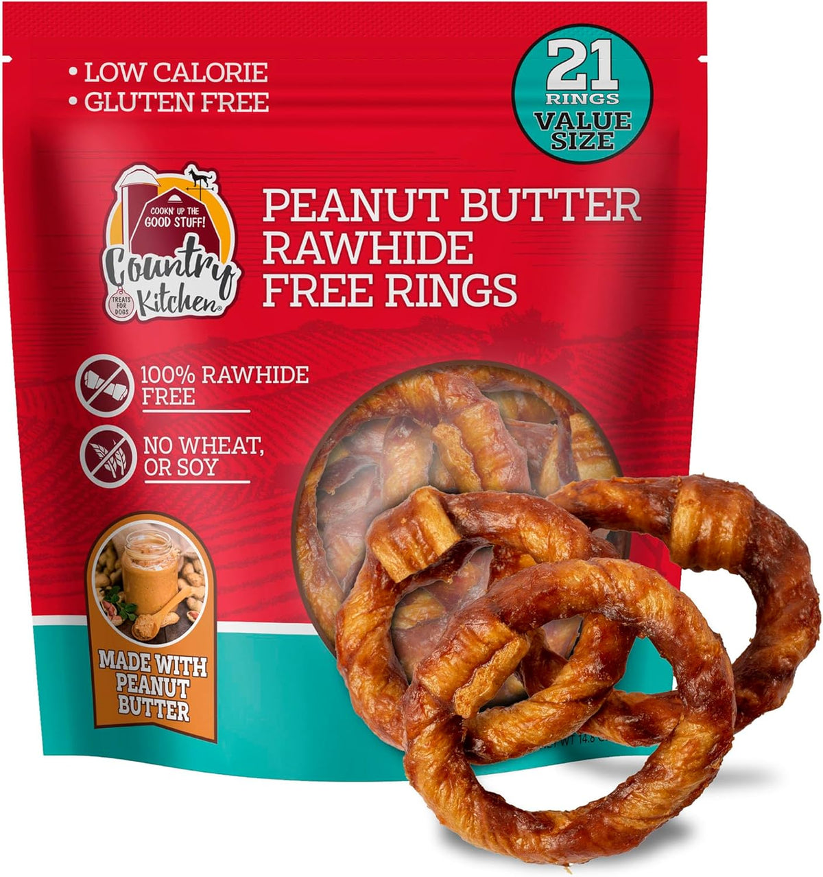Country Kitchen Rawhide Free, Beef Twists Dog Chews, 9 Count (Pack of 12)