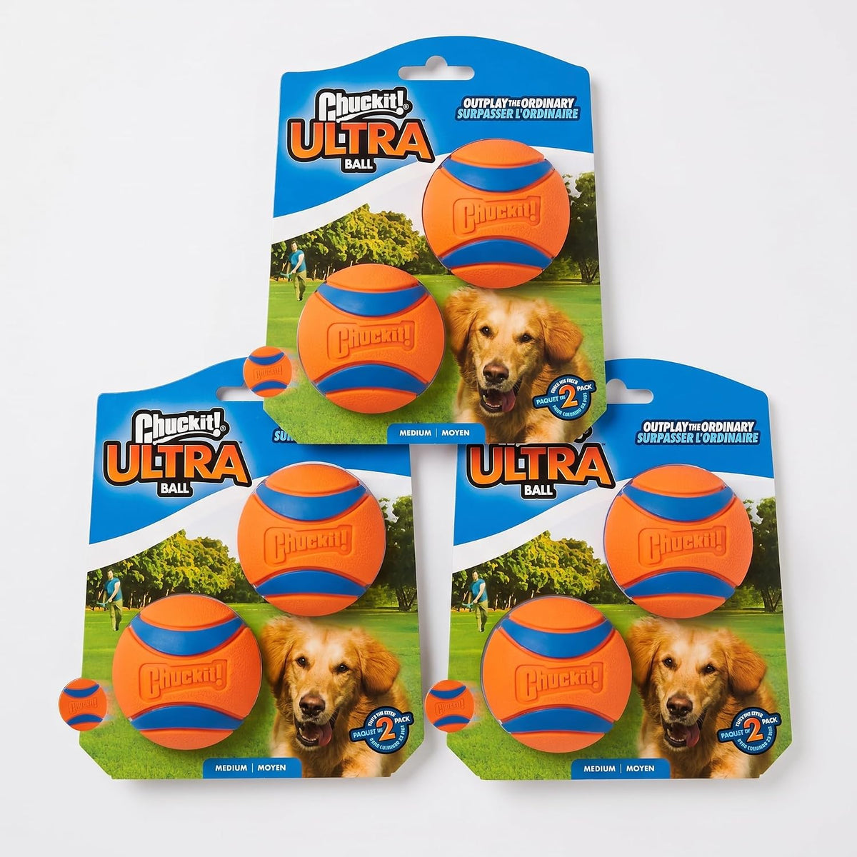 Chuckit! Ultra Ball Dog Toy, Durable Rubber, Medium 2.5-in, 2 Pack
