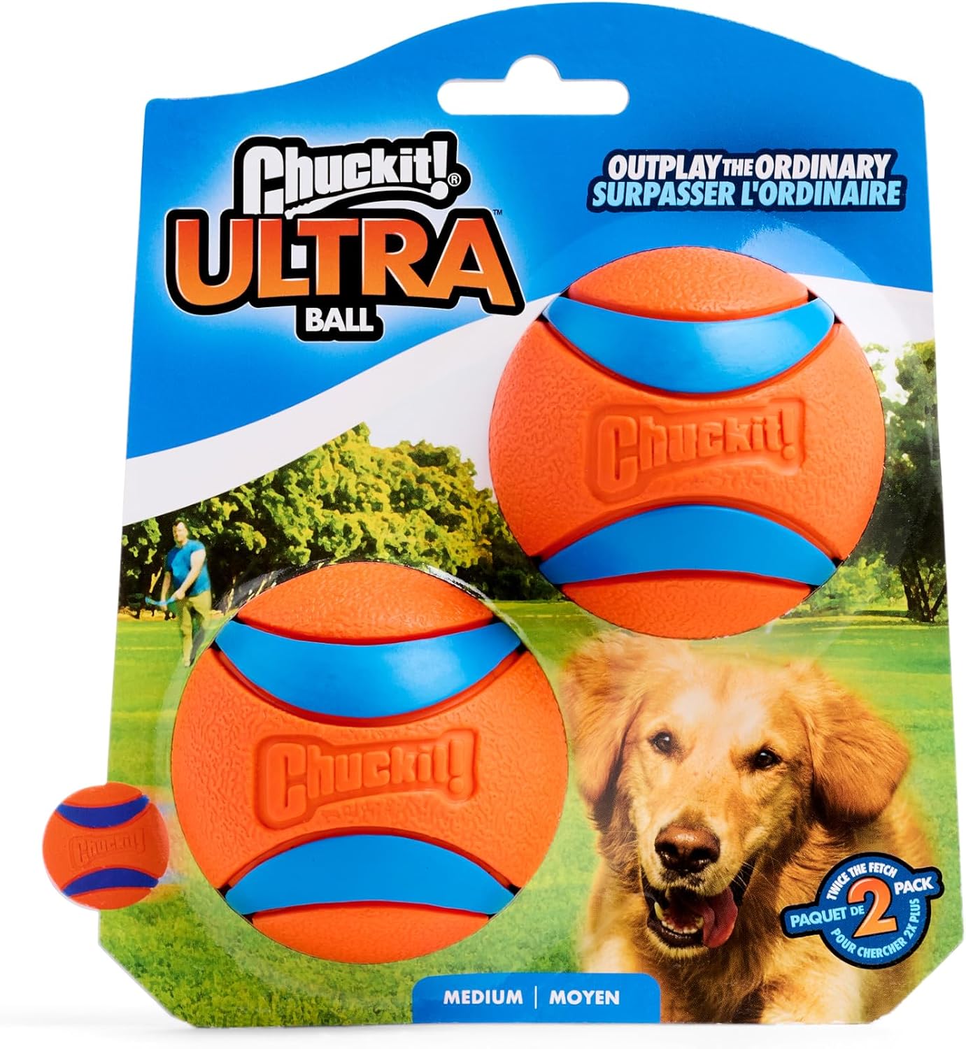 Chuckit! Ultra Ball Dog Toy, Durable Rubber, Medium 2.5-in, 2 Pack