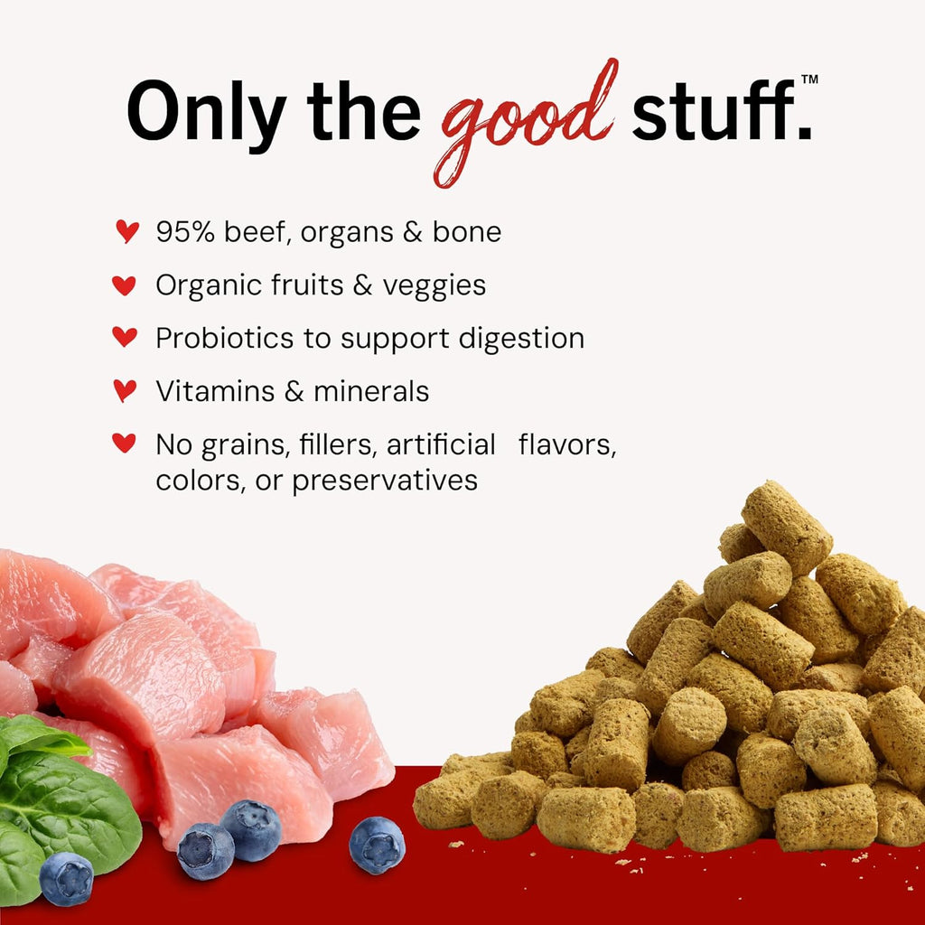 Stella & Chewy's Freeze-Dried Raw Beef Meal Mixers- Dog Food Topper and Mixer - Made with 95% Grass-Fed Beef, Organs & Bone - Perfect for Picky Eaters - Grain-Free - 7 oz