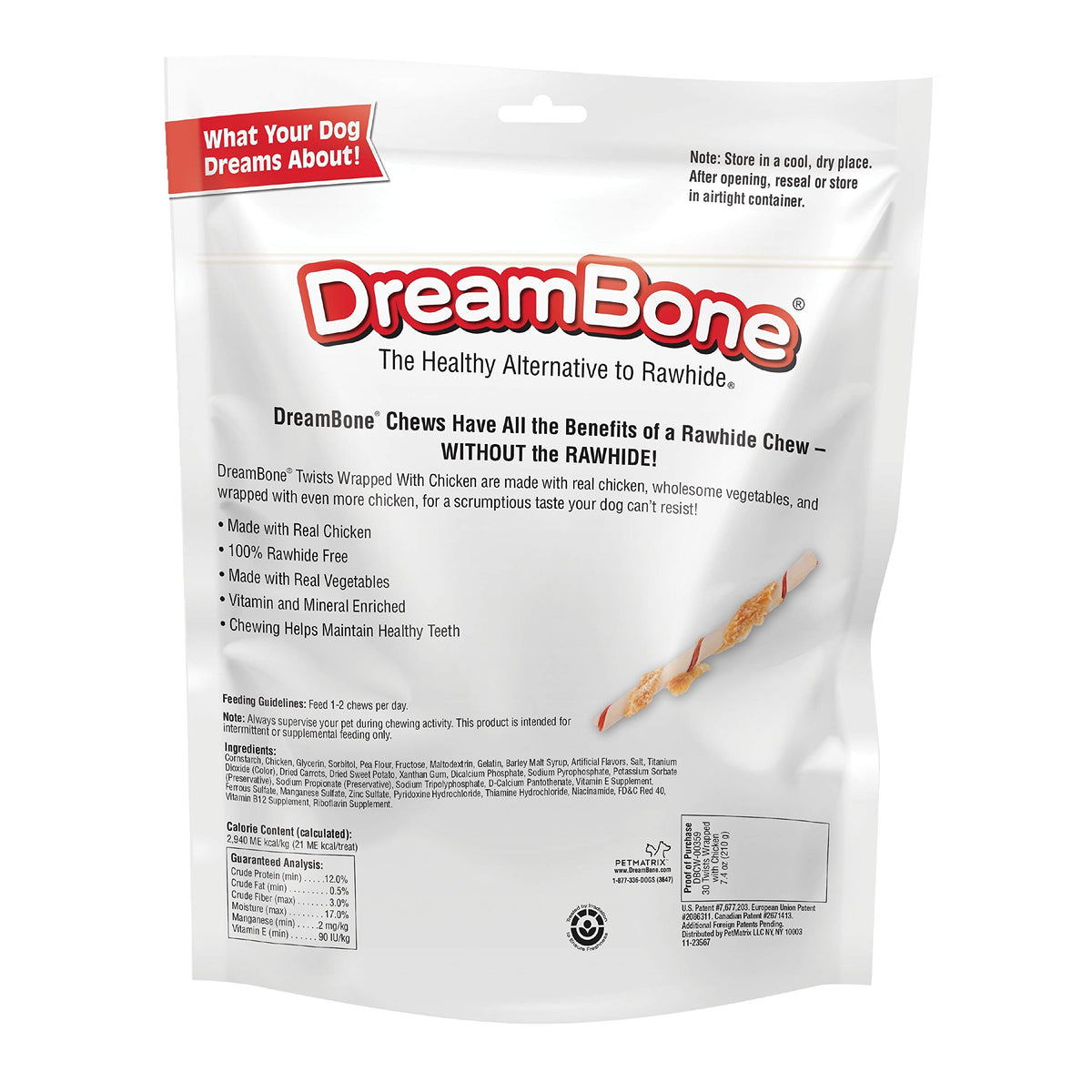 DreamBone Twist Sticks Rawhide-Free Dog Treats With Real Protein, 50 Count