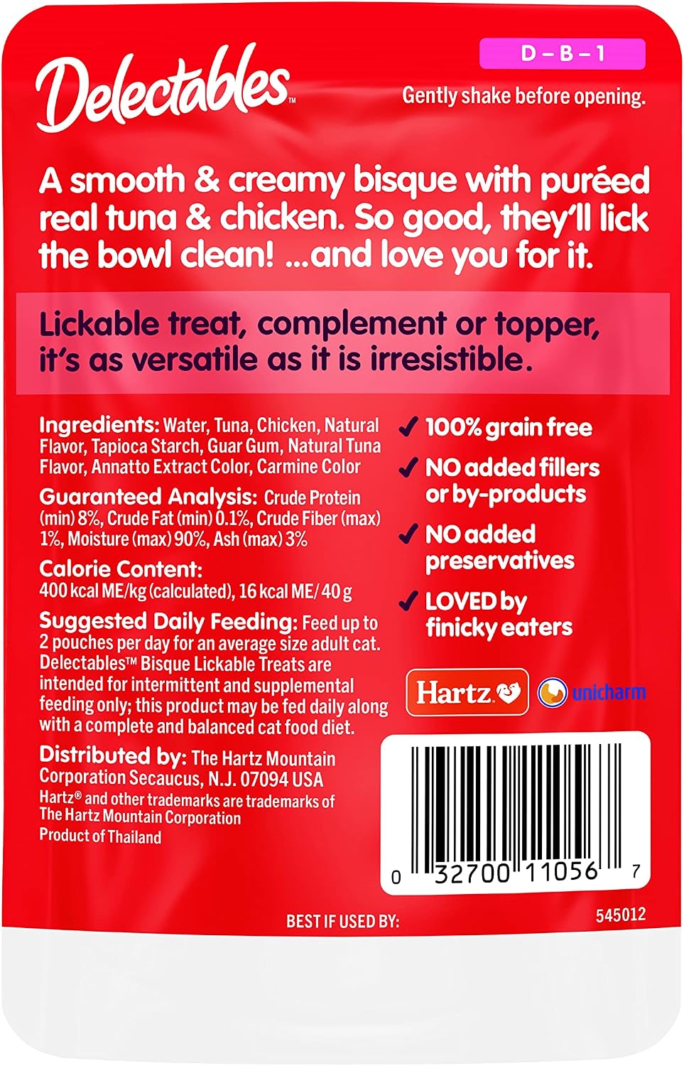 Delectables Lickable Treat Bisque Wet Cat Treat Variety Pack, Food Topper, Hydrating, Grain-Free, No Fillers, No By-Products, No Added Preservatives, 1.4oz Pouch, 30ct