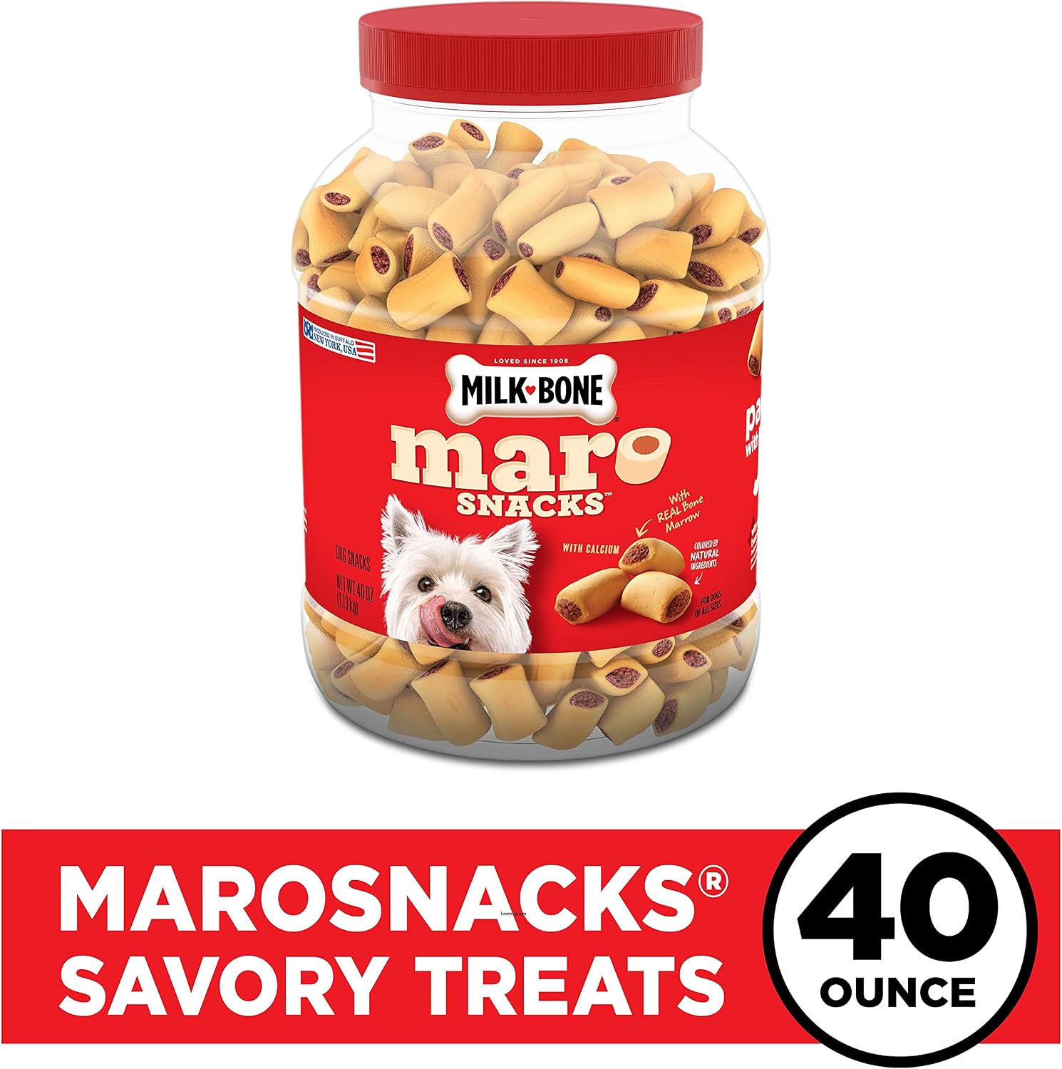 Milk-Bone MaroSnacks Small Dog Treats with Real Bone Marrow, 40 Oz.