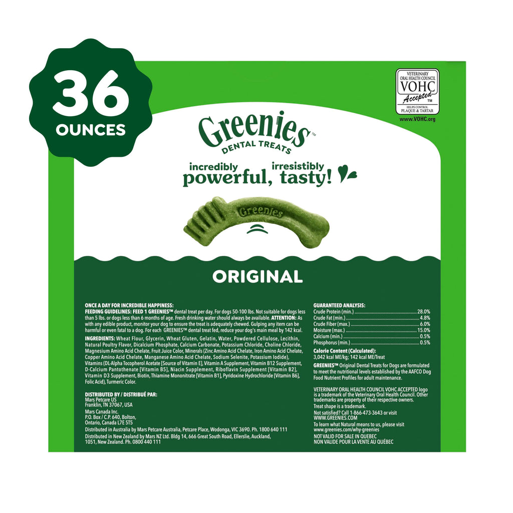 Greenies Large Natural Dental Dog Treats, Original Flavor, 17 Count