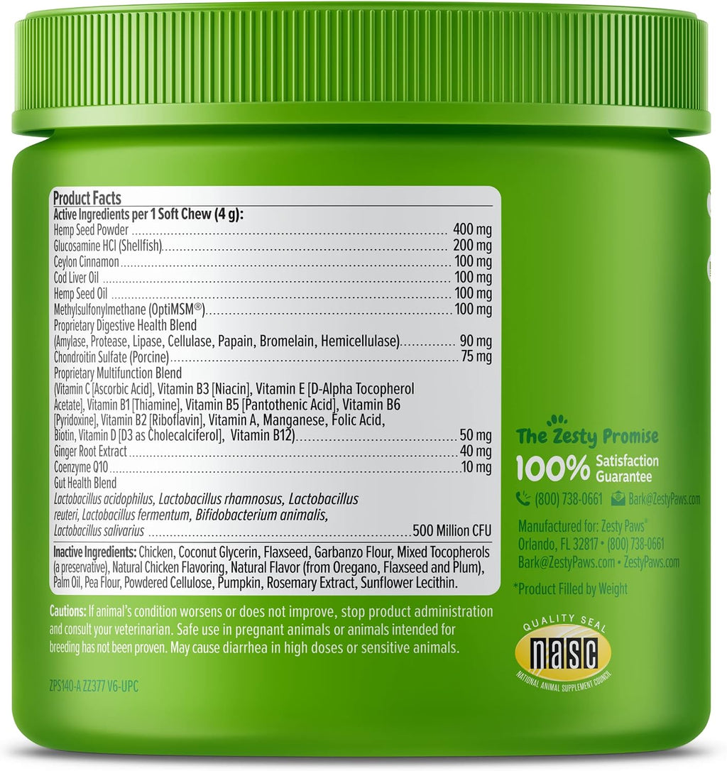 Zesty Paws Dog Vitamins - Dog Multivitamin Chews, Bison, 90 Ct