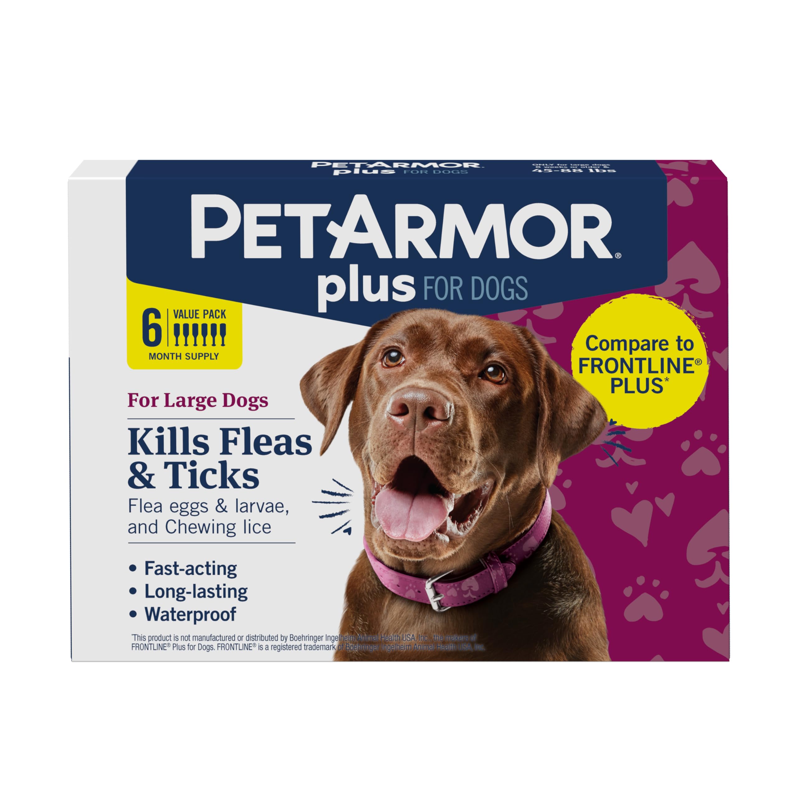 PetArmor Plus Flea and Tick Prevention for Cats, Cat Flea and Tick Treatment, 3 Doses, Waterproof Topical, Fast Acting, Cats Over 1.5 lbs