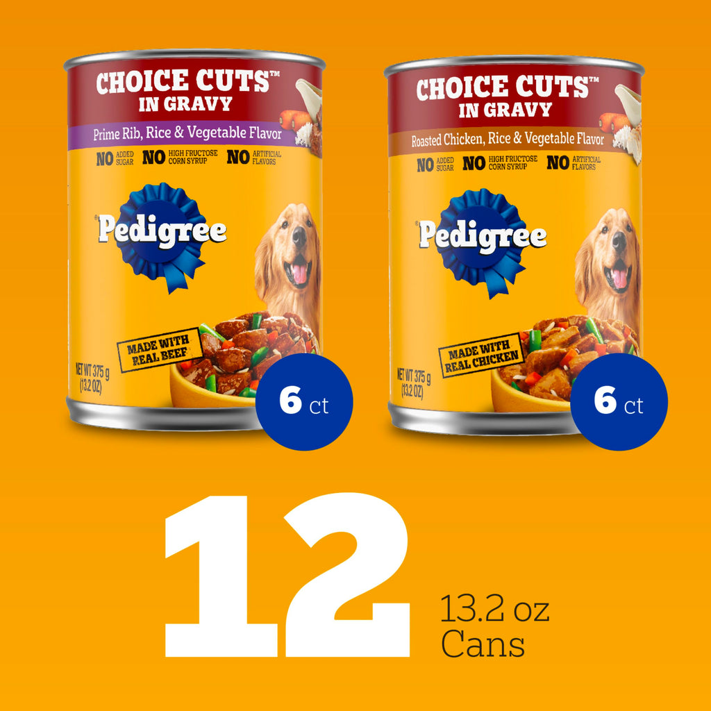 Pedigree Choice Cuts Wet Dog Food, Beef & Country Stew, 13.2 oz, 12 Count