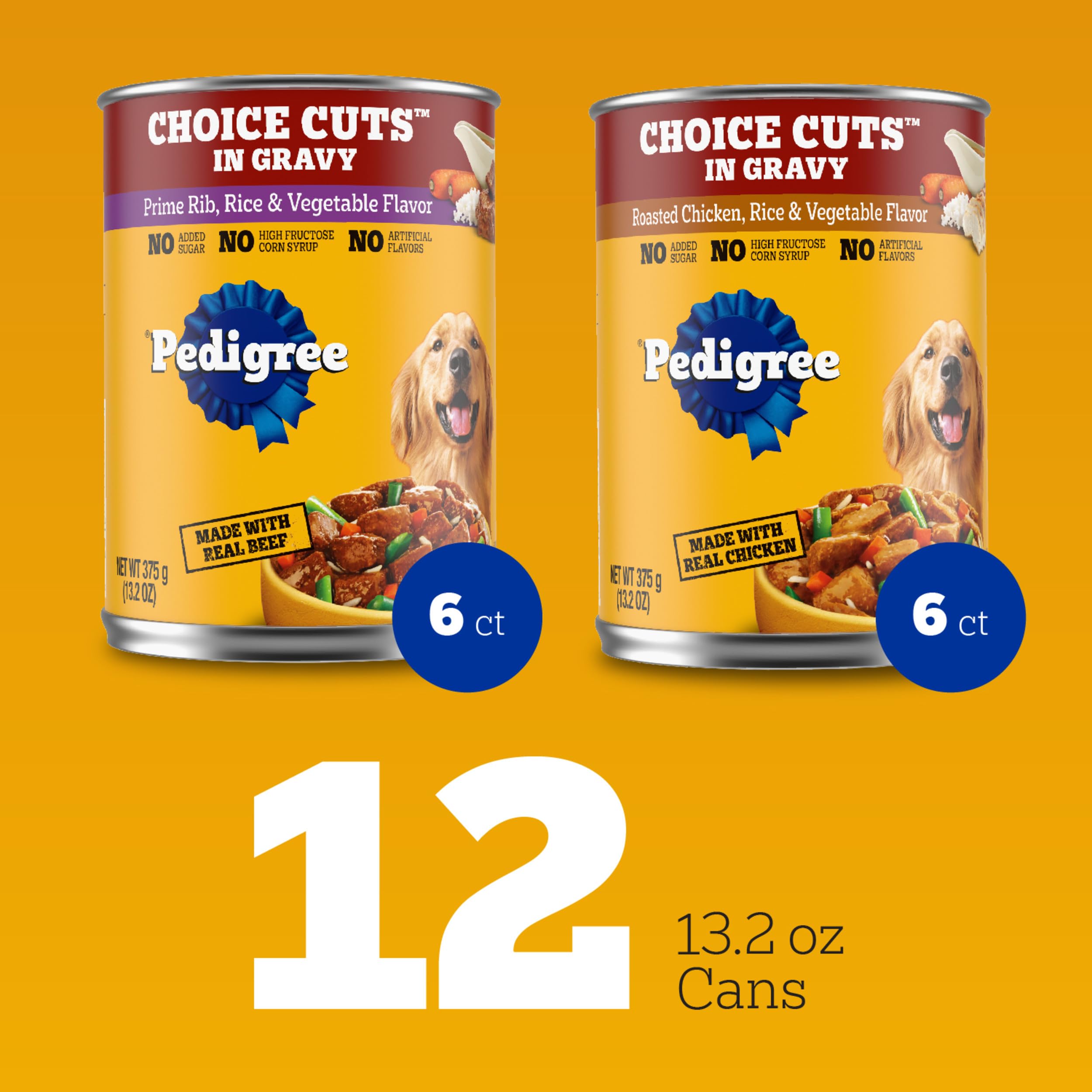 Pedigree Choice Cuts Wet Dog Food, Beef & Country Stew, 13.2 oz, 12 Count