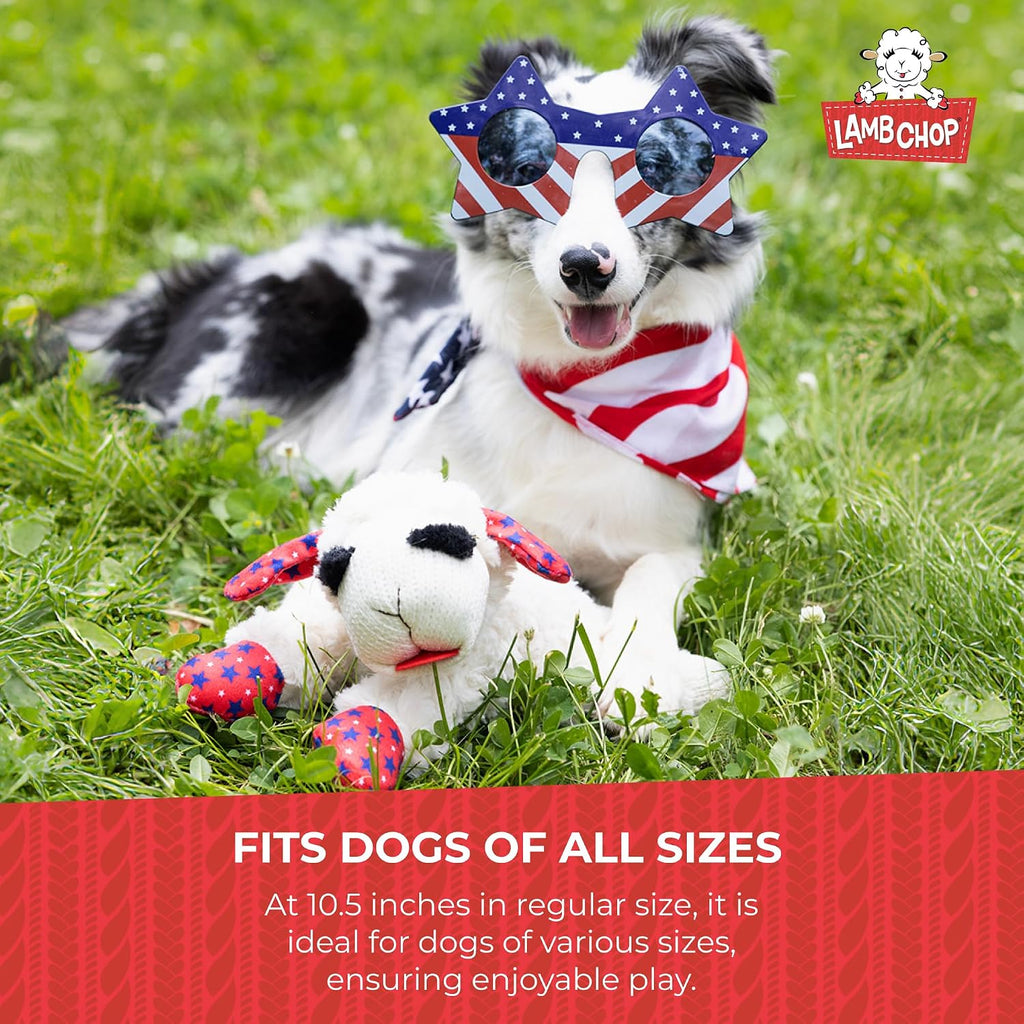Multipet Lamb Chop Dog Plush Toy - Squeaky Toy for All Dogs - Extra Soft Plush - Stuffed Animal Dog Toy for Cuddling & Playing - Cute Pet Toy (6", Cream)