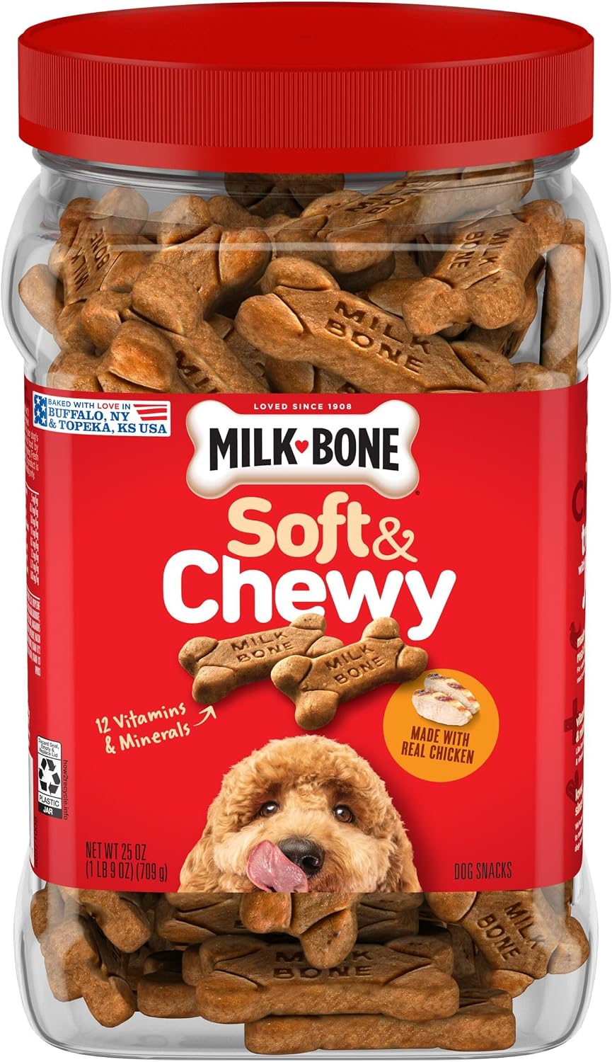 Milk-Bone Soft & Chewy Dog Treats, 25 Oz. Canister