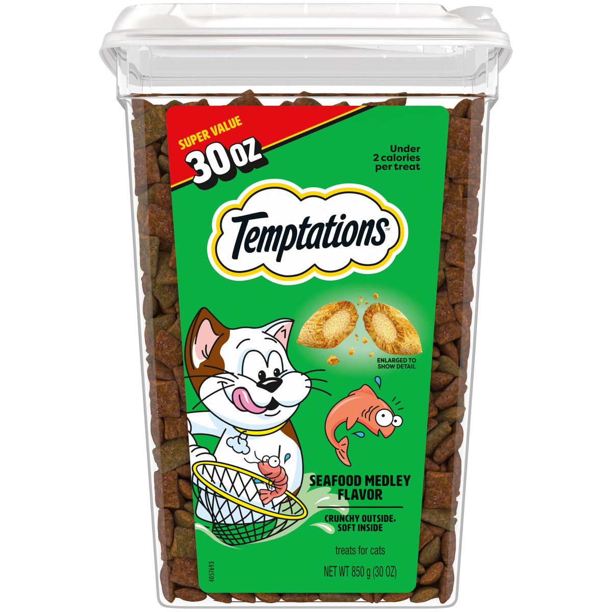 Temptations Classic Crunchy and Soft Cat Treats, Seafood Medley, 16 oz