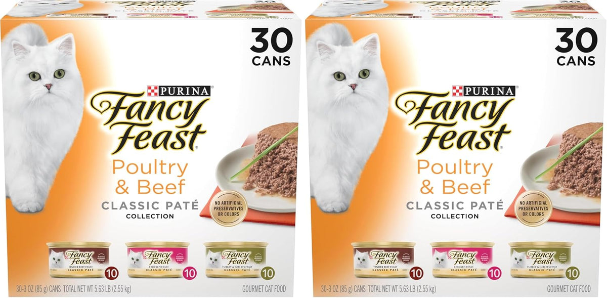 Purina Fancy Feast Classic Pate Wet Cat Food, 3 oz Cans, 30-Pack