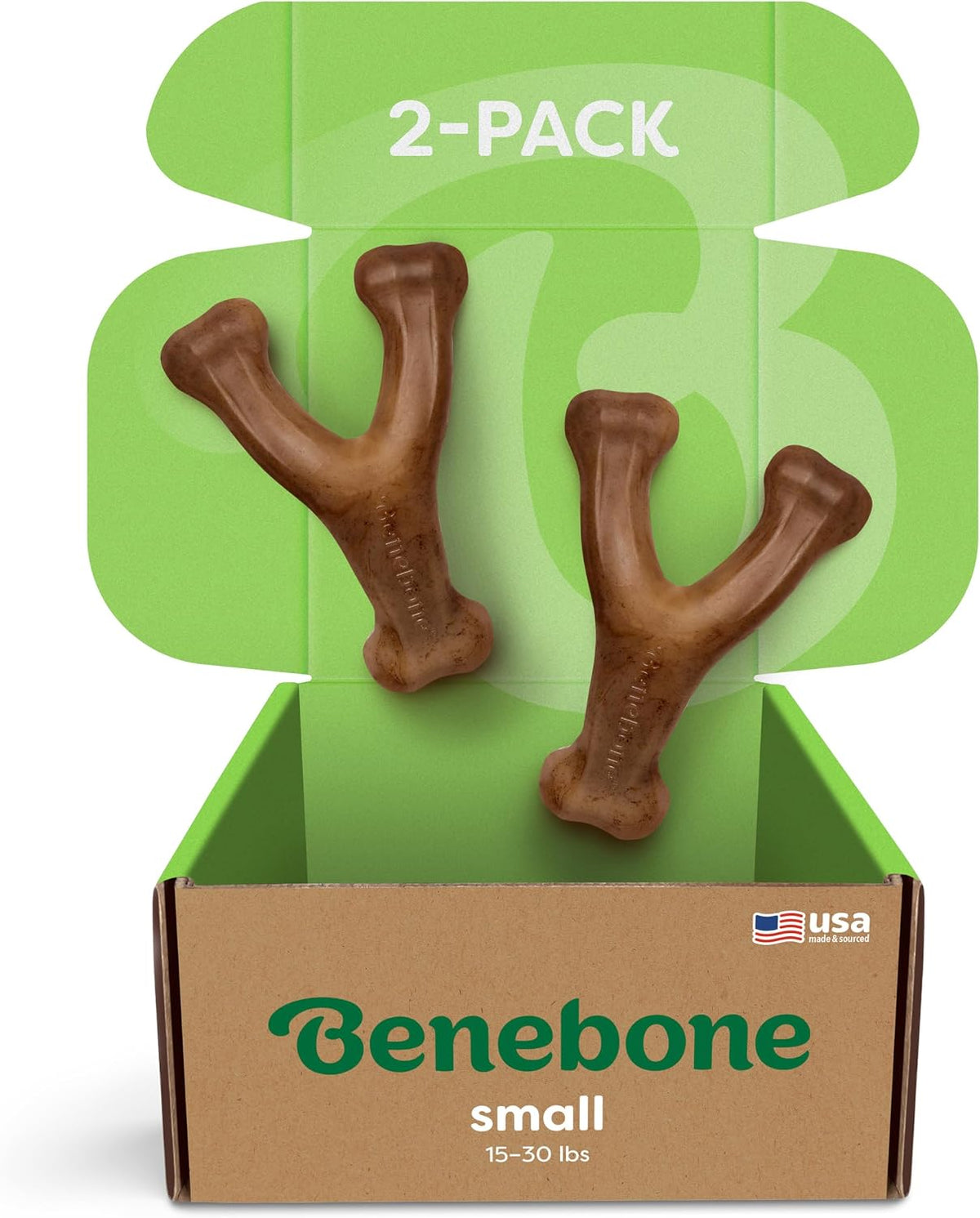 Benebone Wishbone Durable Dog Chew Toy for Aggressive Chewers, Real Bacon, Made in USA, Medium