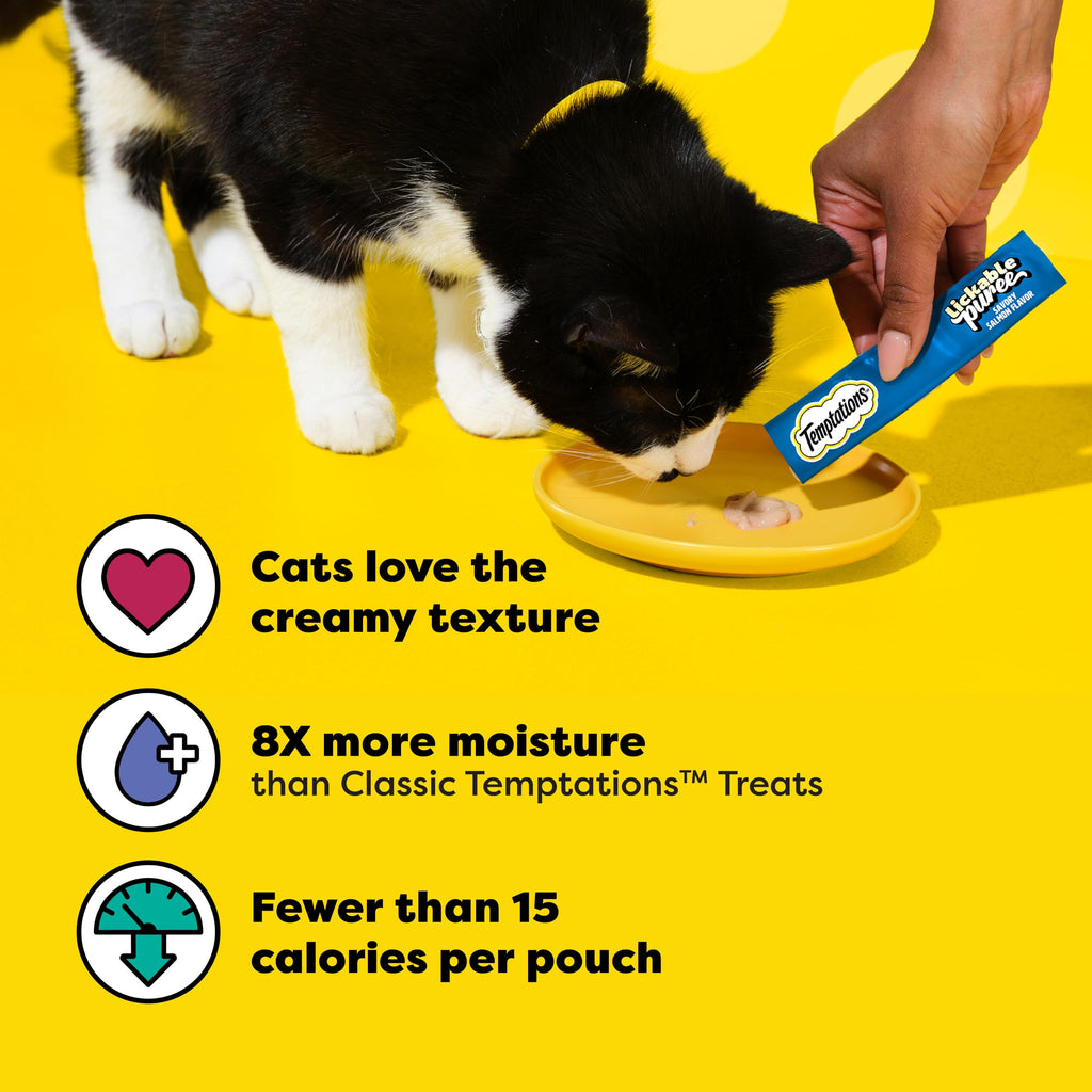 Temptations Creamy Puree Lickable Cat Treats, Beef Liver, 16 Count