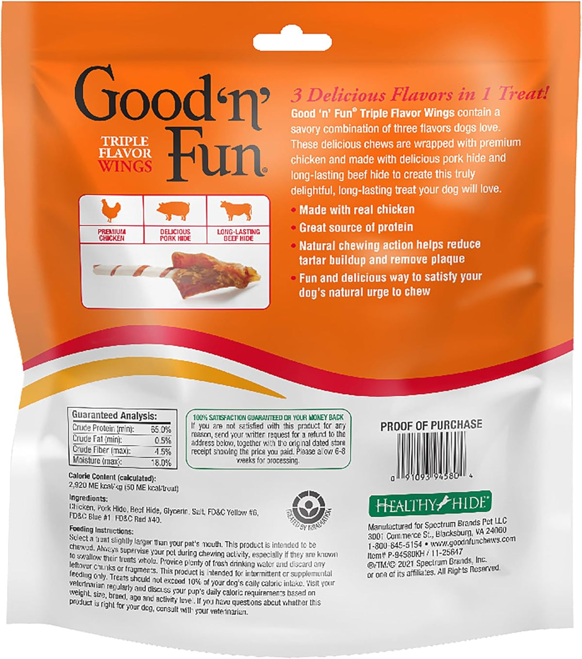GOOD 'N' FUN Wings Long-Lasting Dog Treat Made with Real Protein, 24 oz