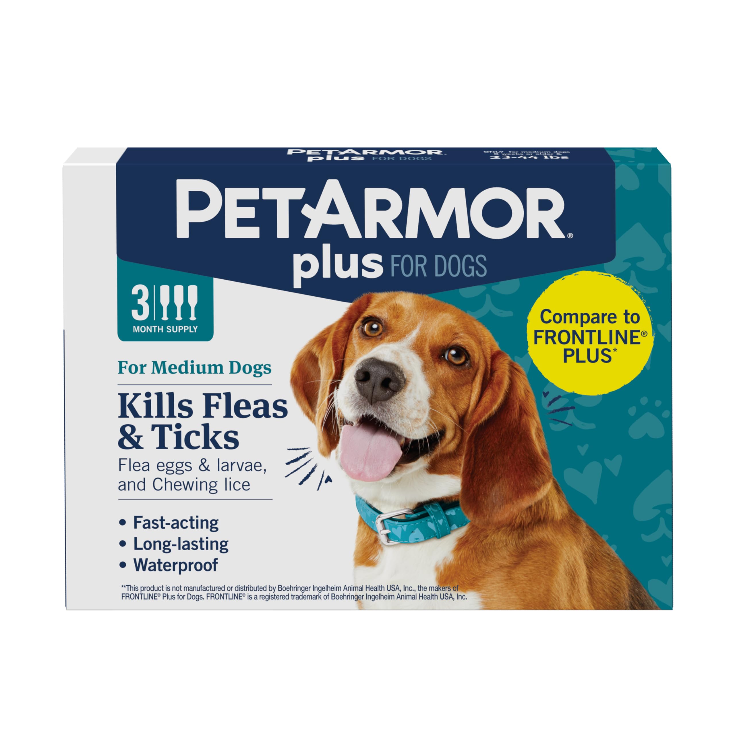 PetArmor Plus Flea and Tick Prevention for Cats, Cat Flea and Tick Treatment, 3 Doses, Waterproof Topical, Fast Acting, Cats Over 1.5 lbs