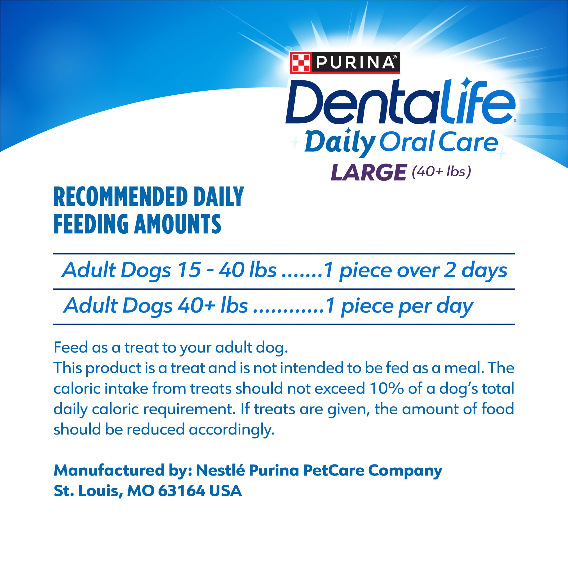 Dentalife Purina Daily Oral Care Dental Dog Treats for Large Dogs, 30 ct