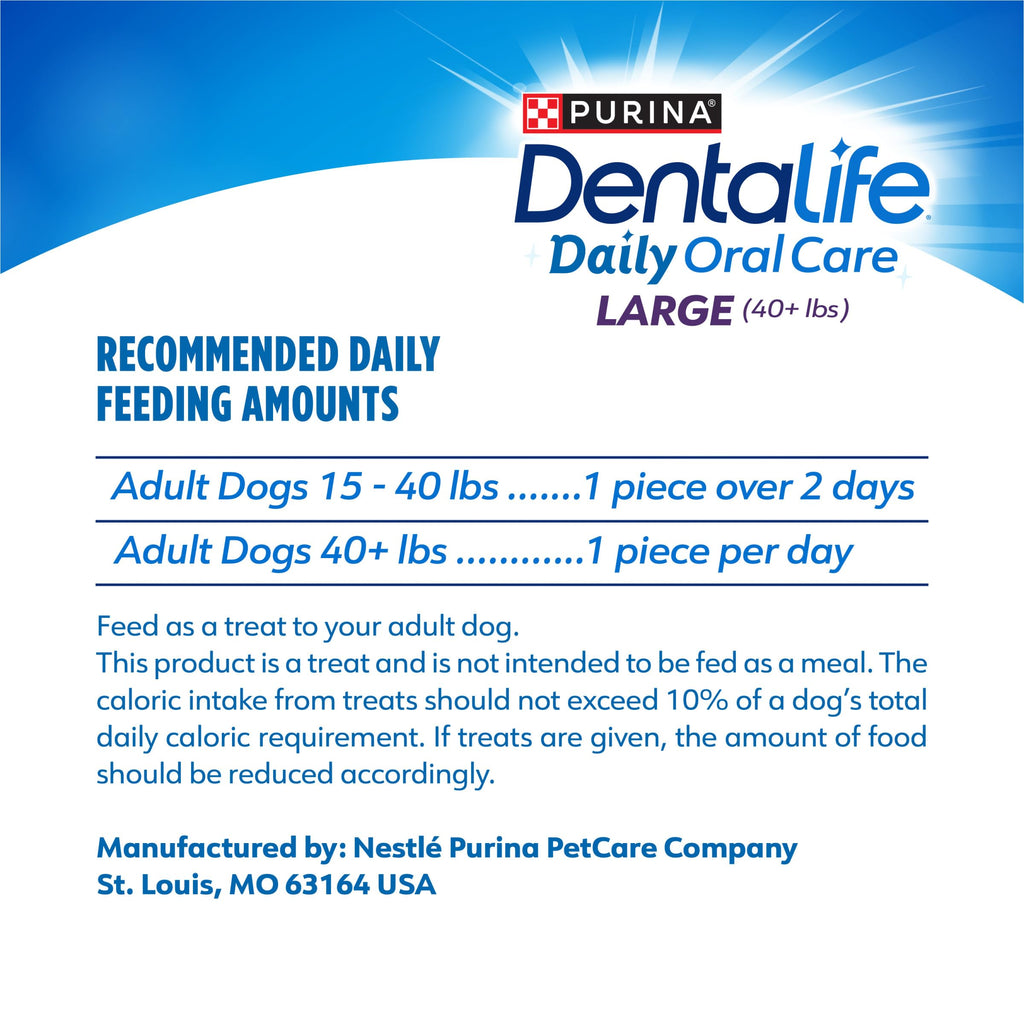 Dentalife Purina Daily Oral Care Dental Dog Treats for Large Dogs, 30 ct