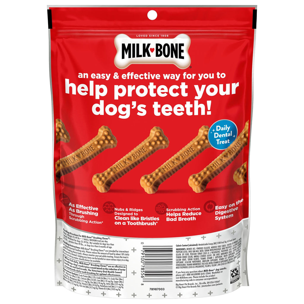 Milk-Bone Brushing Chews, Small/Medium, Original Flavor, 35 Dental Treats