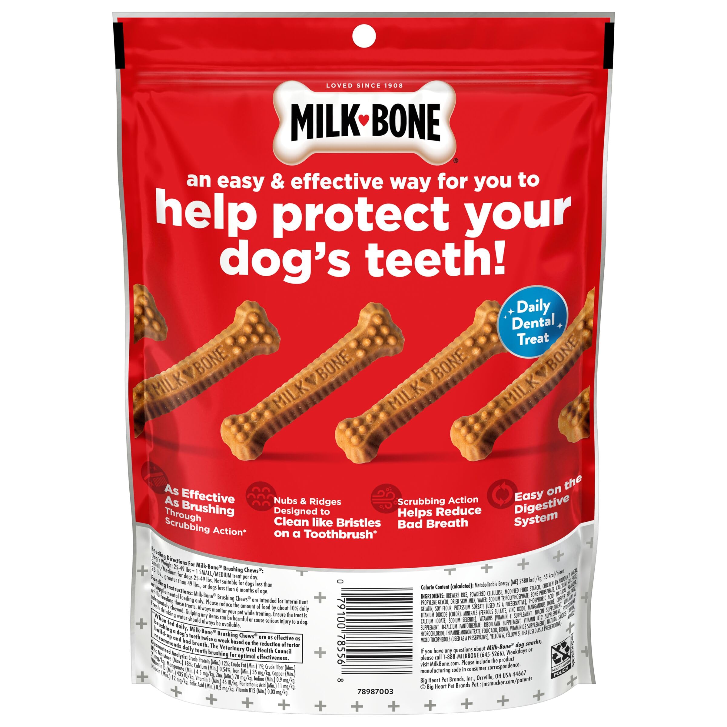 Milk-Bone Brushing Chews, Small/Medium, Original Flavor, 35 Dental Treats