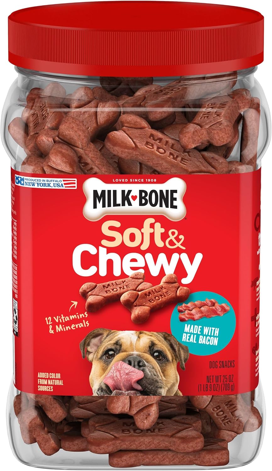Milk-Bone Soft & Chewy Dog Treats, 25 Oz. Canister