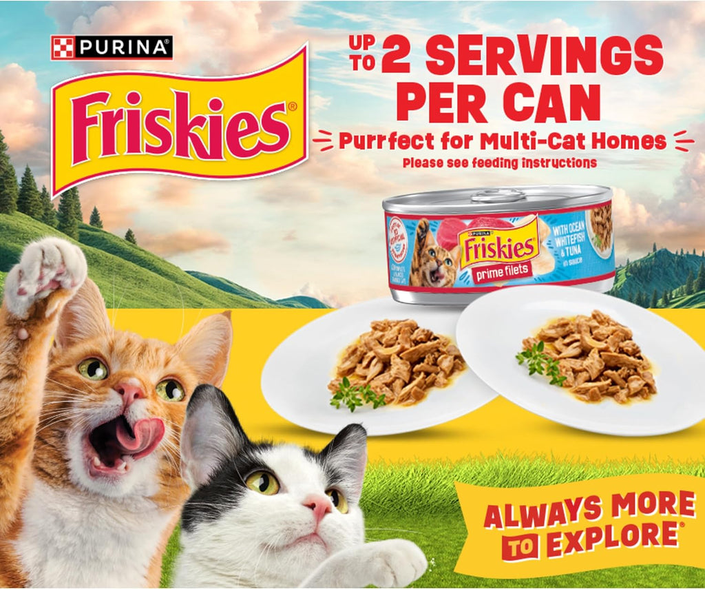 Purina Friskies Wet Cat Food Variety Pack, Shreds, 40 Pack 5.5 oz Cans